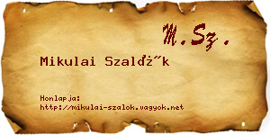 Mikulai Szalók névjegykártya